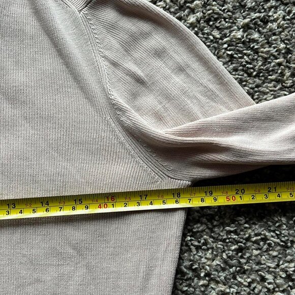 100% Silk Lord & Taylor Cardigan Women Petite Medium Baby Pink/Cream Long Sleeve - Picture 5 of 7